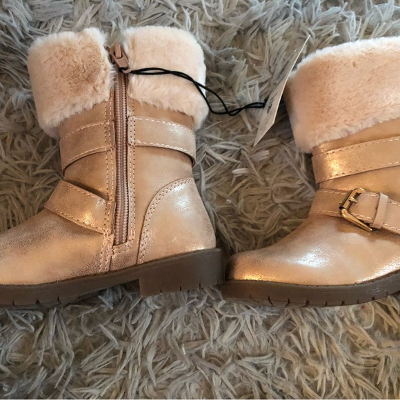Toddler Girl Boots (Gold) Size 9 - Picture 3 of 3
